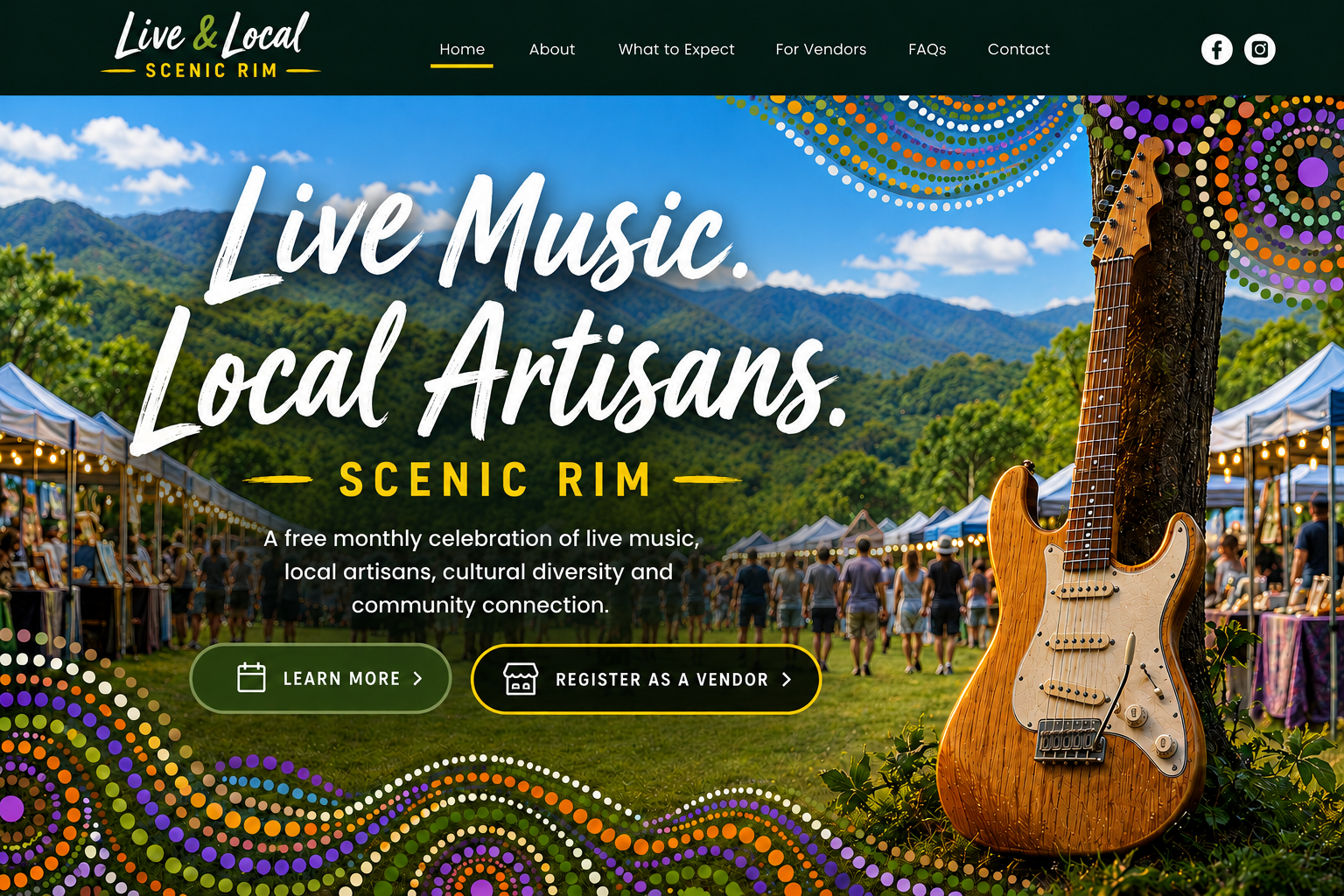 Live & Local Scenic Rim — Live Music. Local Artisans. A free monthly celebration of live music, local artisans, cultural diversity and community connection.